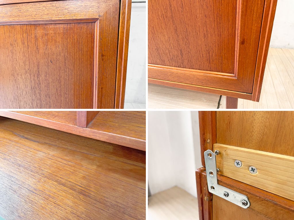 デンマークビンテージ Danish Vintage チーク材 ブックシェルフ 本棚 ビューロー キャビネット 鍵付き 北欧家具 ★