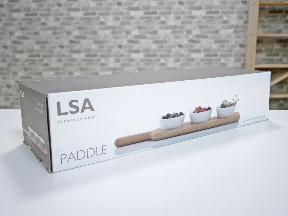エルエスエーインターナショナル LSA International パドル付きボウルセット PADDLE BOWL SET & OAK PADDLE サービングセット 箱付き 未使用品 ●