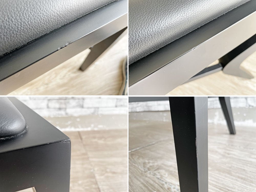 天童木工 Tendo モンローチェア MONROE Chair ダイニングチェア ウレタン塗装 ブラック 本革シート 磯崎新 ポストモダン C.R.マッキントッシュ マリリン・モンロー D ●