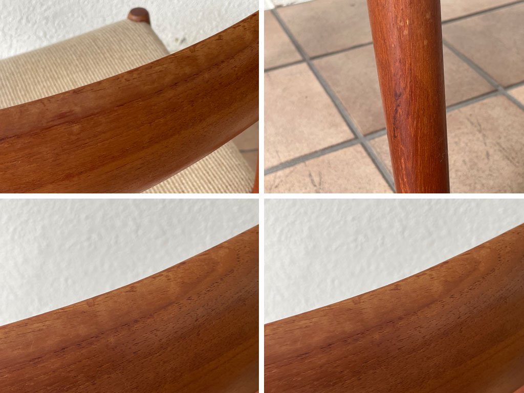 J.L.モラー J.L.Mollers Model No.75 ダイニングチェア チーク無垢材 ニールス・O・モラー デンマークビンテージ 北欧家具 A ◇