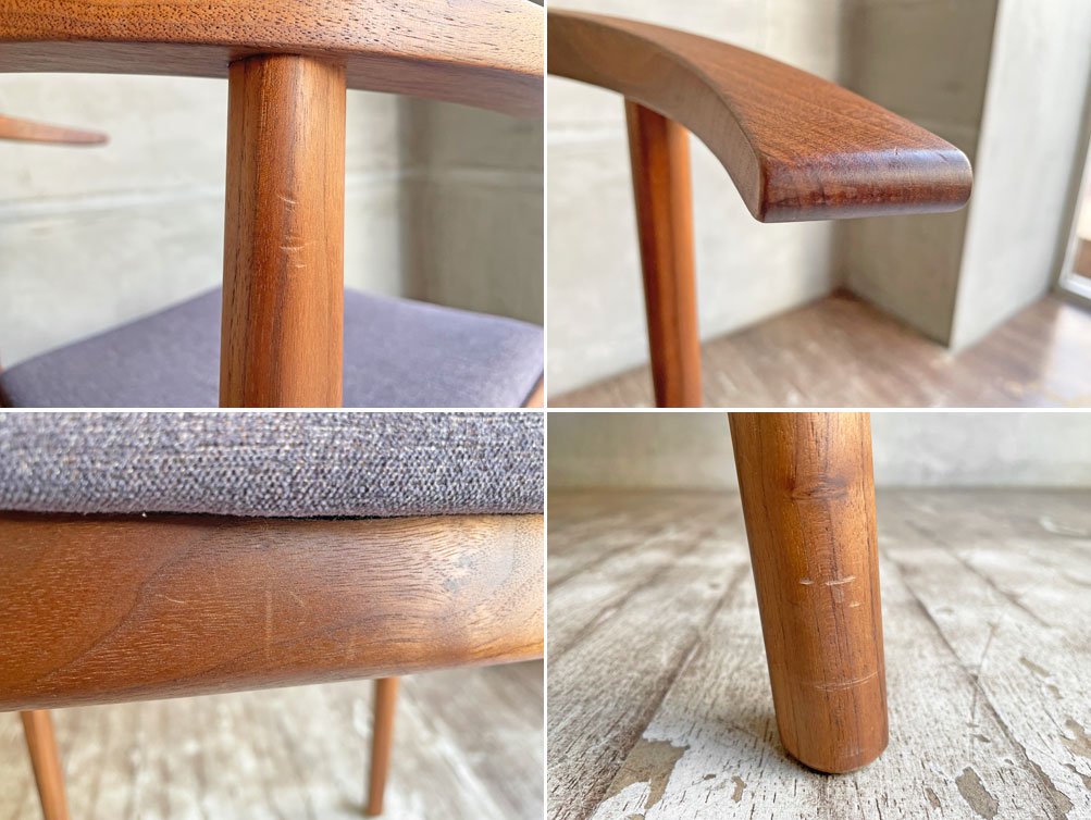 ヤクモ 家具製作所 YAKUMO FURNITURE FACTORY ウォールナット × パープル系 ファブリック コセン ダイニングチェア HORI design A ♪