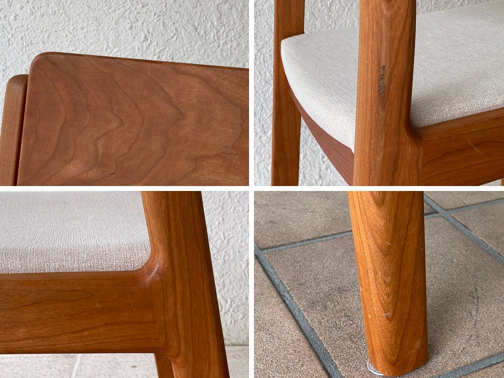 ヤクモ家具製作所 ビーグルチェア Beagle chair チェリー無垢材 ファブリッククッション グレー 堀達哉 HORI design 定価\41,250- B ◇