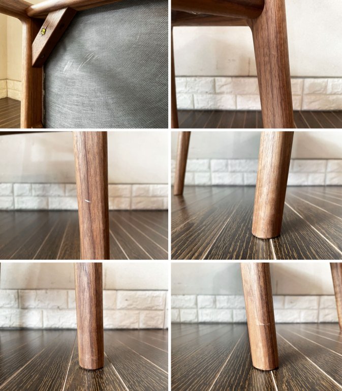 ヤクモ家具製作所 コセンチェア Cosen chair ウォールナット無垢材 ファブリック座面 HORI design 定価¥50,600- B ◎