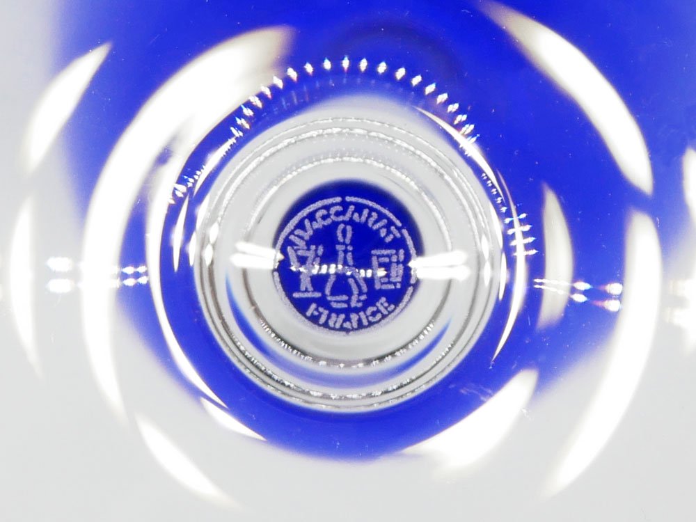 バカラ Baccarat パーフェクション PERFECTION ワイングラス ブルー クリスタルガラス フランス 美品 ●