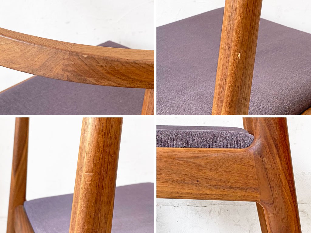 ヤクモ家具製作所 YAKUMO FUERNITURE FACTORY コセンチェア Cosen chair ウォールナット無垢材 ファブリック座面 HORI design 定価¥50,600- ★
