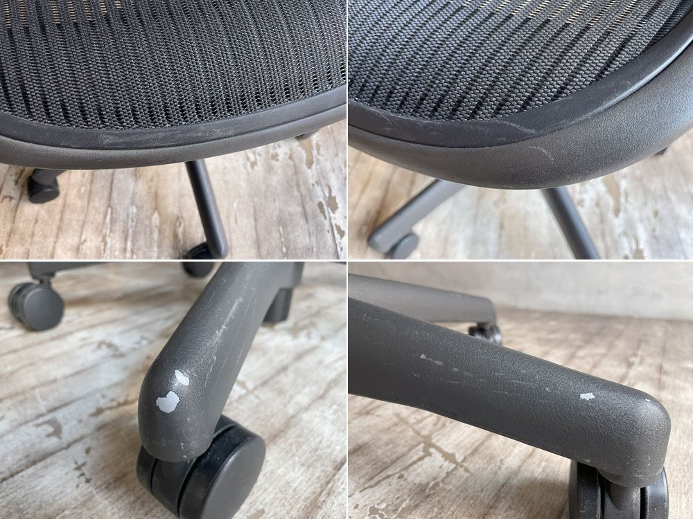 ハーマンミラー Herman Miller アーロンチェア Aサイズ グラファイトベース デスクチェア ランバーサポート ♪