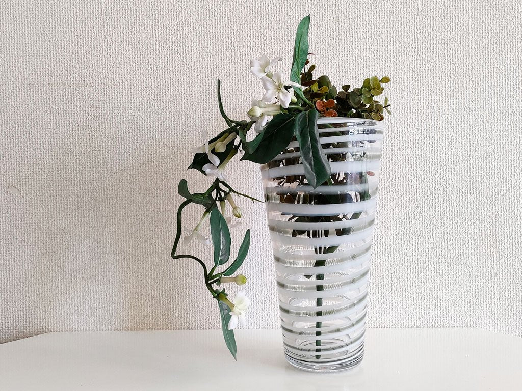 コスタボダ kosta boda ガラス フラワーベース 花瓶 グンネル・サーリン Gunnel Sahlin スパイラル H29cm 北欧 スウェーデン ●