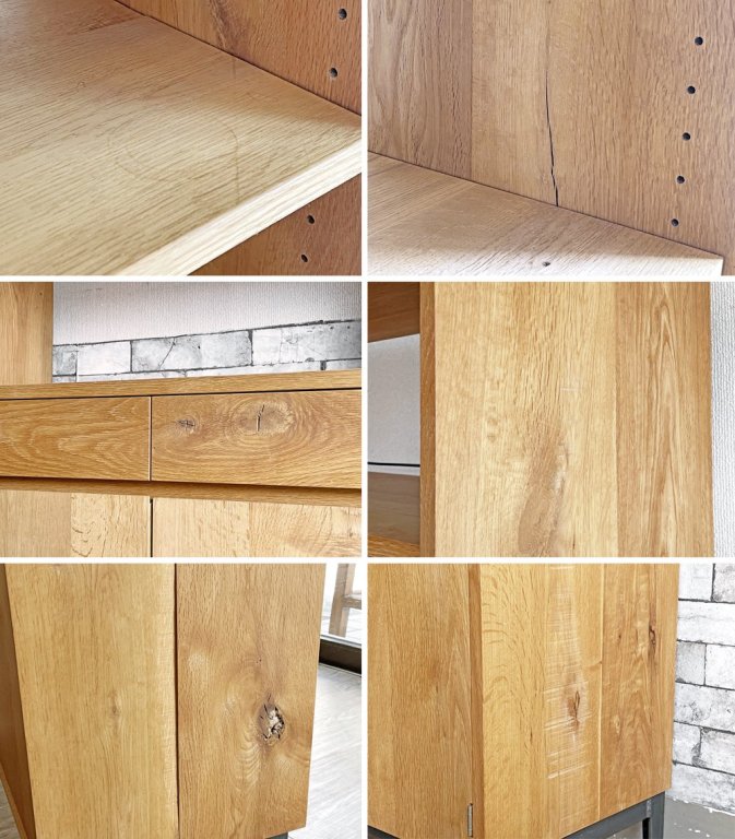 トラックファニチャー TRUCK FURNITURE エフエムシェルフ FM SHELF オープンシェルフ オーク無垢材 抽斗2杯 扉収納 鉄脚 ●