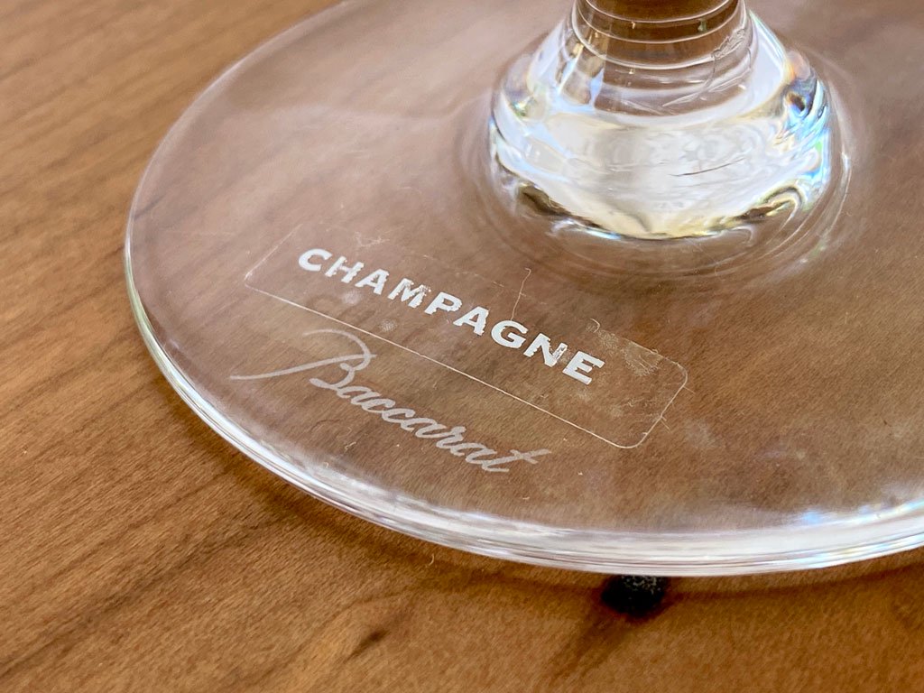 バカラ Baccarat オノロジー ONOLOGIE シャンパーニュ CHAMPAGNE シャンパングラス 2客セット クリスタル フランス ◇