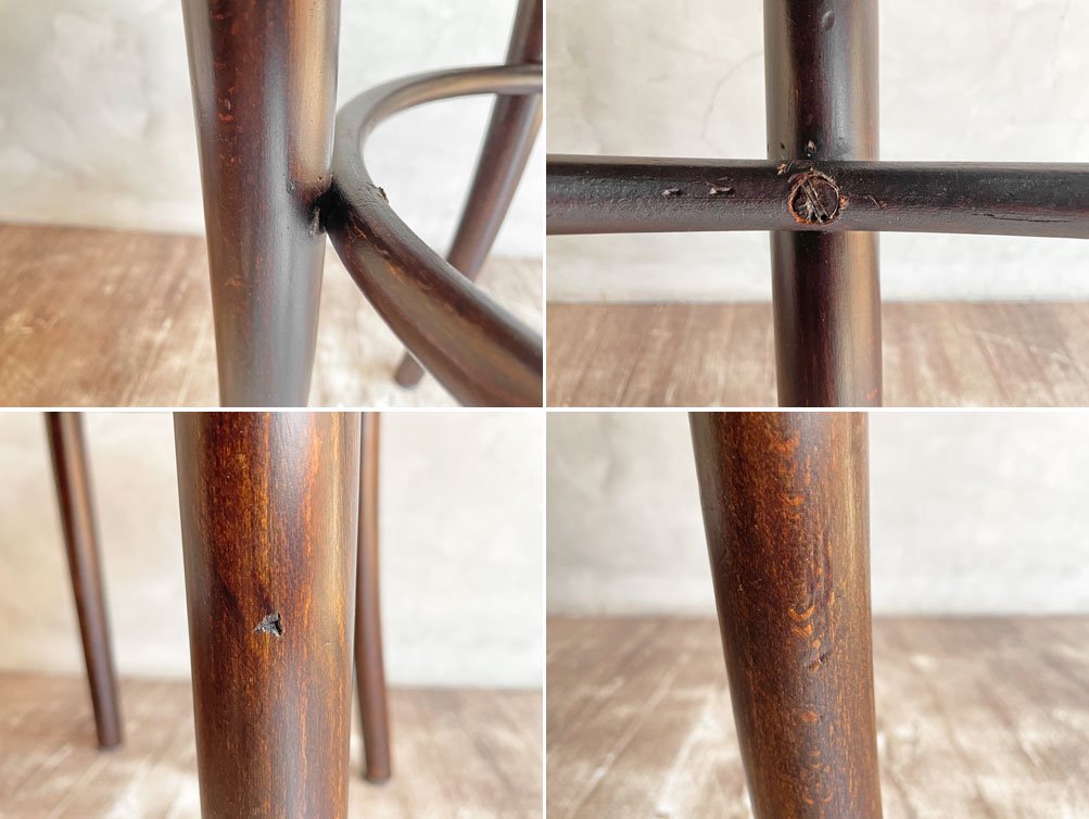 トーネット Thonet ビンテージ ベントウッドチェア クロコダイル柄型押し ビーチ材 ポーランド製 希少 ♪