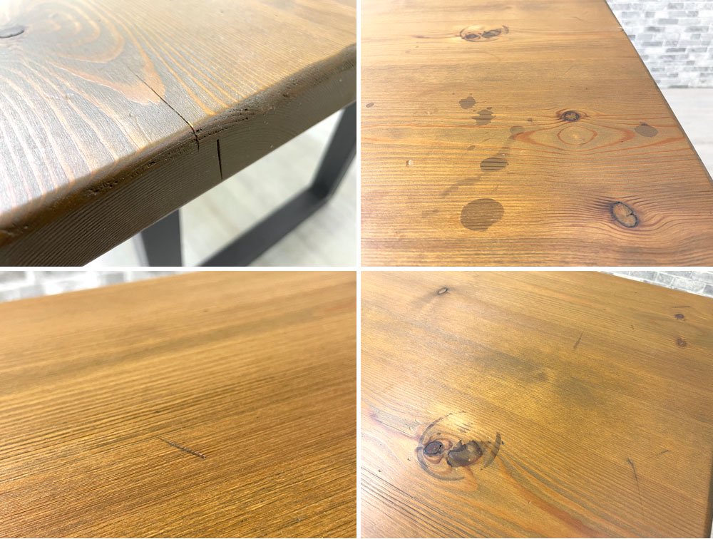 カーフ Karf ファクトリー FACTORY W+M TOUGH FURNITURE BY KARF ダイニングテーブル パイン無垢集成材天板 スチール脚 150cm インダストリアルデザイン ●