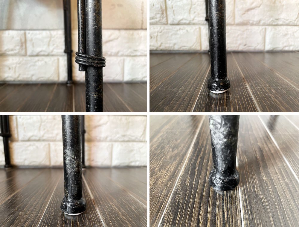 ビンテージスタイル Vintage Style ウッド×アイアン脚 スツール 丸椅子 Φ26cm インダストリアル ◎