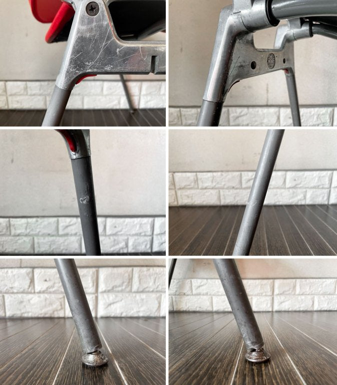 カステリ CASTELLI スタッキングチェア DSC 106 レッド ダイニングチェア ミーティングチェア ジャンカルロ・ピレッティ イタリア ビンテージ B ◎