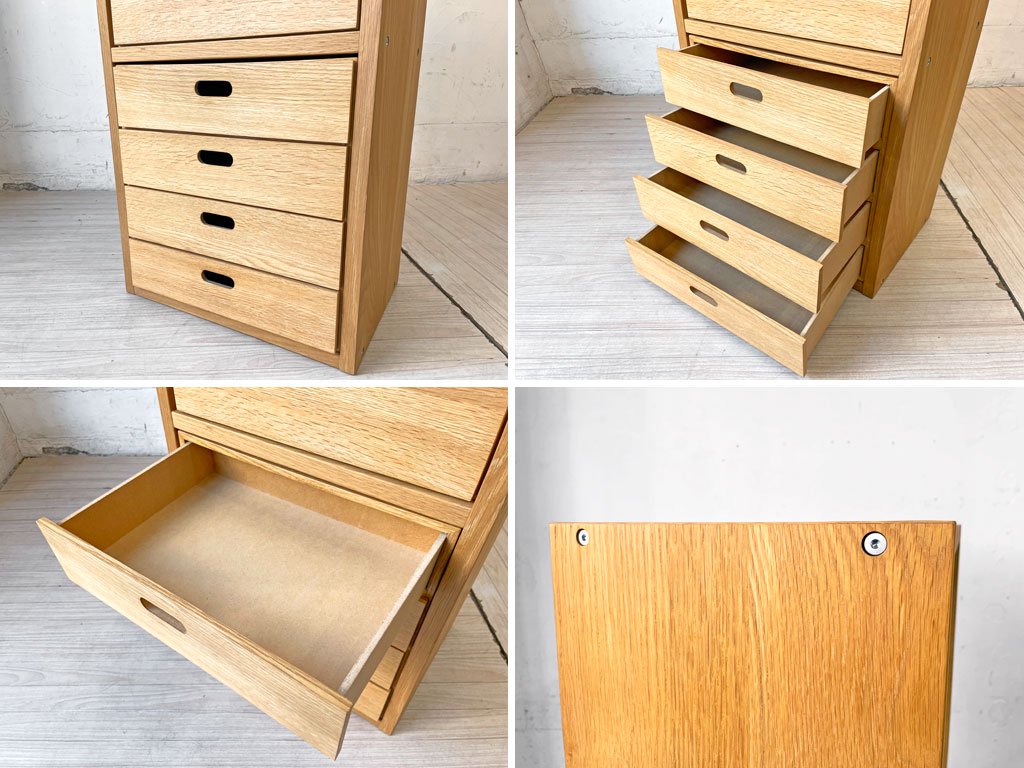 無印良品 MUJI スタッキングシェルフ 1列3段 オーク材 オープンシェルフ 本棚 飾り棚 スタッキングチェスト×2個付 合計定価 ¥ 25,880- ★