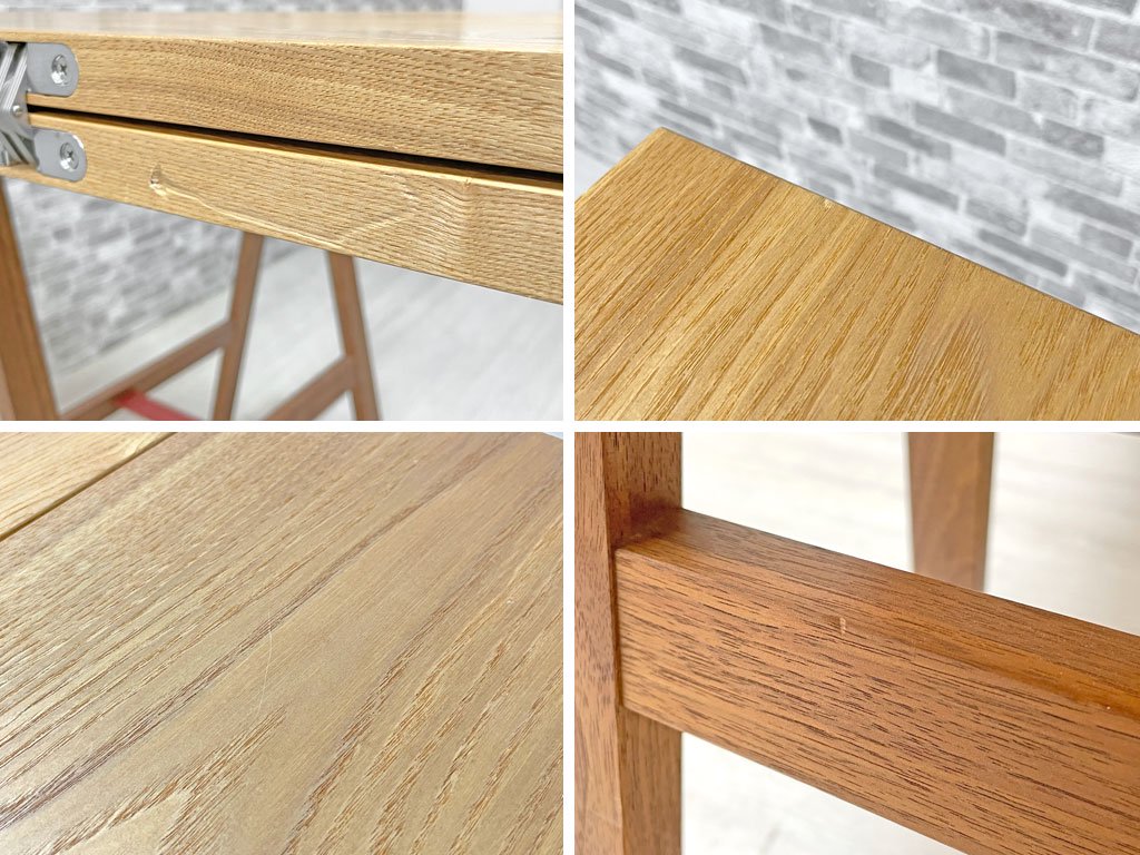 ウッドワーク WOODWORK ぱたむテーブル ダイニングテーブル ワークテーブル アトリエテーブル デスク ハイテーブル 作業台 折り畳み式 無垢材 W190 定価¥246,400-以上 ●
