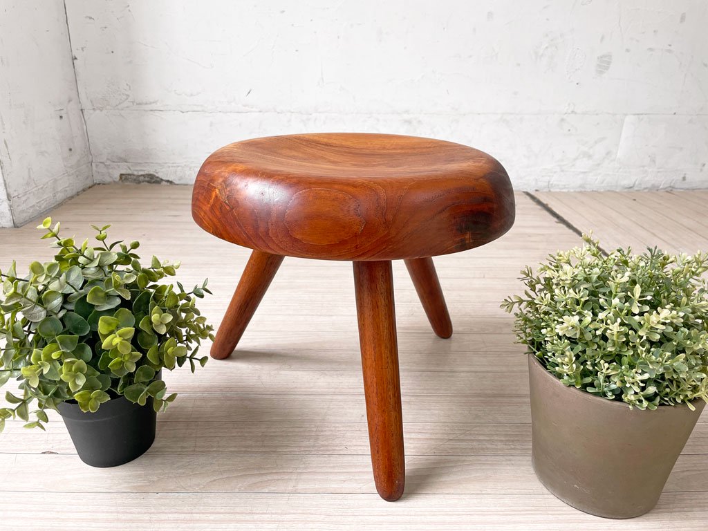 BC工房 紋次郎スツール Monjiro Stool 3本脚 チーク無垢材 柳宗理 ジャパニーズミッドセンチュリー 希少 ★