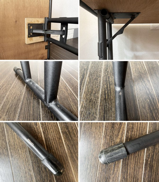 ビンテージスタイル Vintage Style フォールディングデスク ワークテーブル メラミン天板×スチール脚 W95cm 折りたたみ ◎