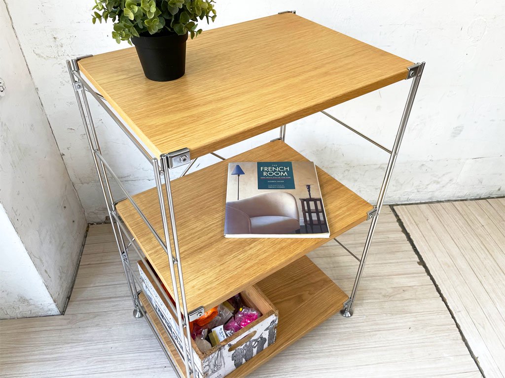 無印良品 MUJI ステンレスユニットシェルフ オーク材 小 W58 H83cm ナチュラル ★