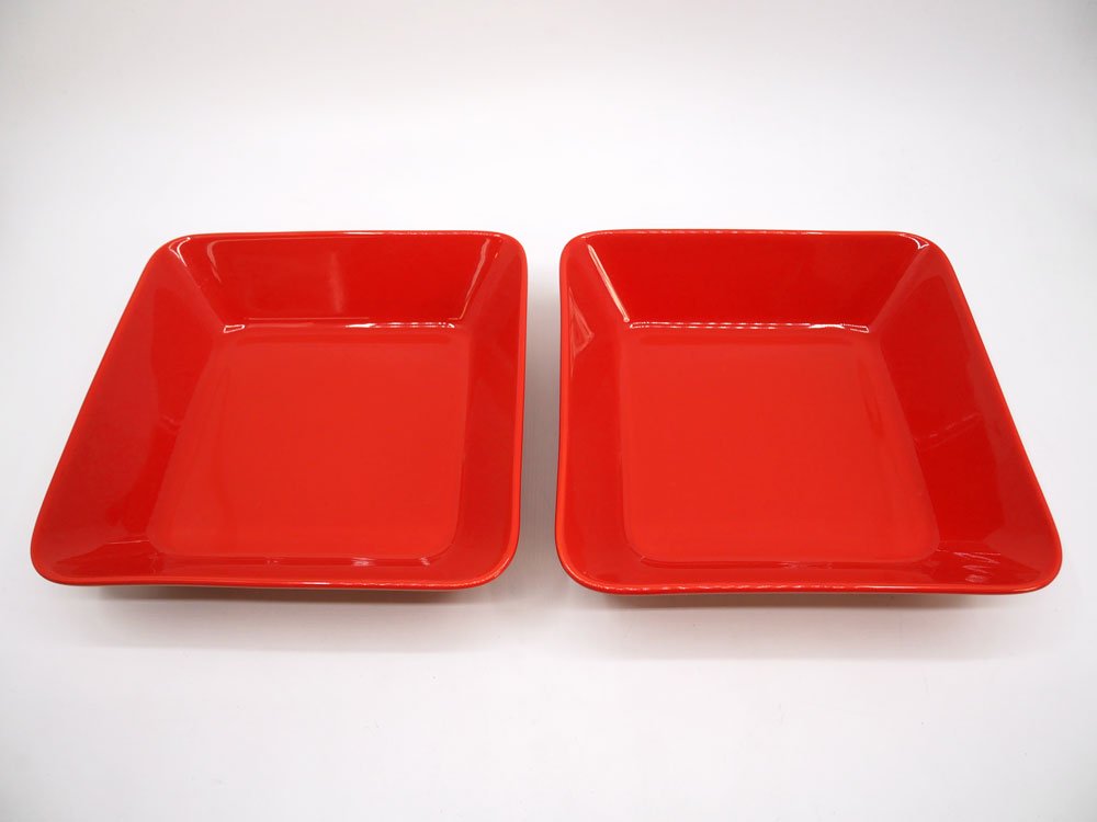 イッタラ iittala ティーマ TEEMA 16cm スクエアプレート テラコッタ 廃番色 カイ・フランク Kaj Franck フィンランド 北欧食器 B ●