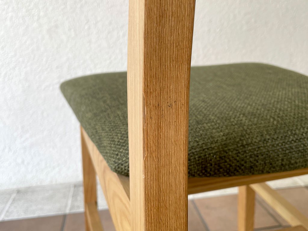フランフラン Franc franc コムンチェア COMUN CHAIR アッシュ材 ファブリックシート グリーン ダイニングチェア A ◇