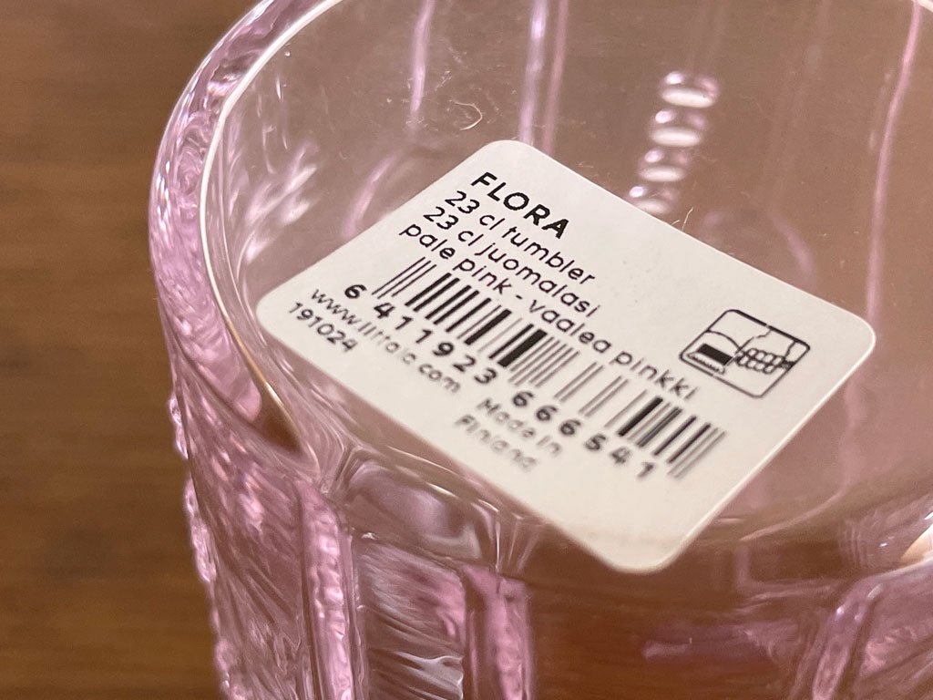 イッタラ iittala フローラ Flora タンブラー グラス ピンク オイバ・トイッカ Oiva Toikka フィンランド 北欧食器 ◇