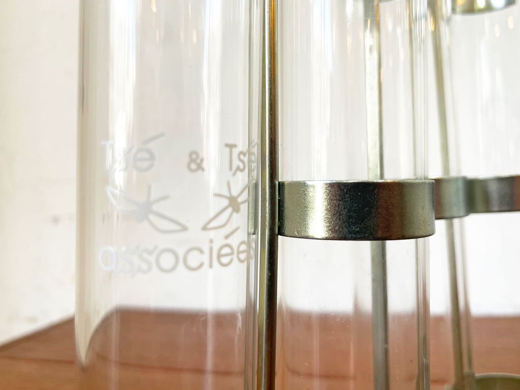 ツェツェアソシエ Tse&Tse associees 四月の花器 M 花瓶 ガラス 亜鉛メッキ合金 参考定価 \33,000- フランス ★