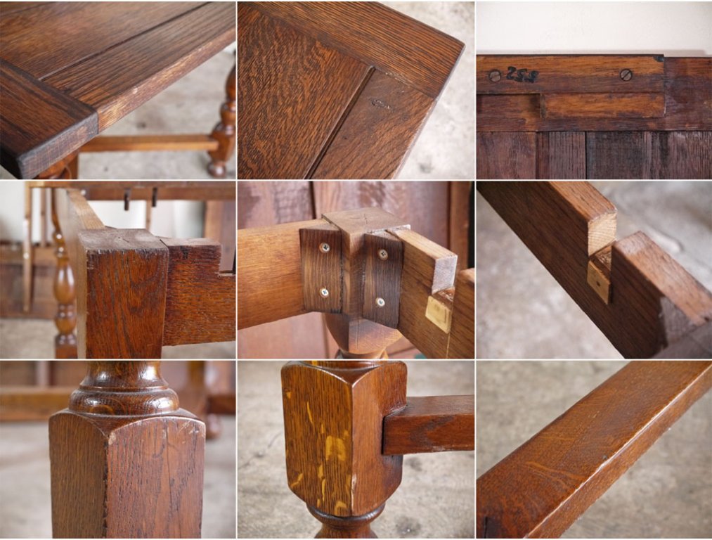 UKビンテージ UK Vintage ドローリーフテーブル ダイニングテーブル オーク材 伸長式 英国家具 ■