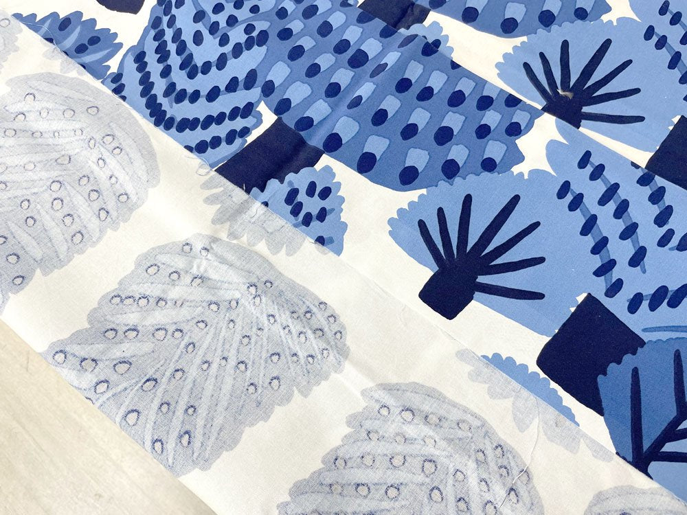 マリメッコ marimekko メトサンヴァキ Metsanvaki ブルー クリスティーナ・イソラ デザイン 144×204cm 生地 ファブリック 希少 フィンランド B ●