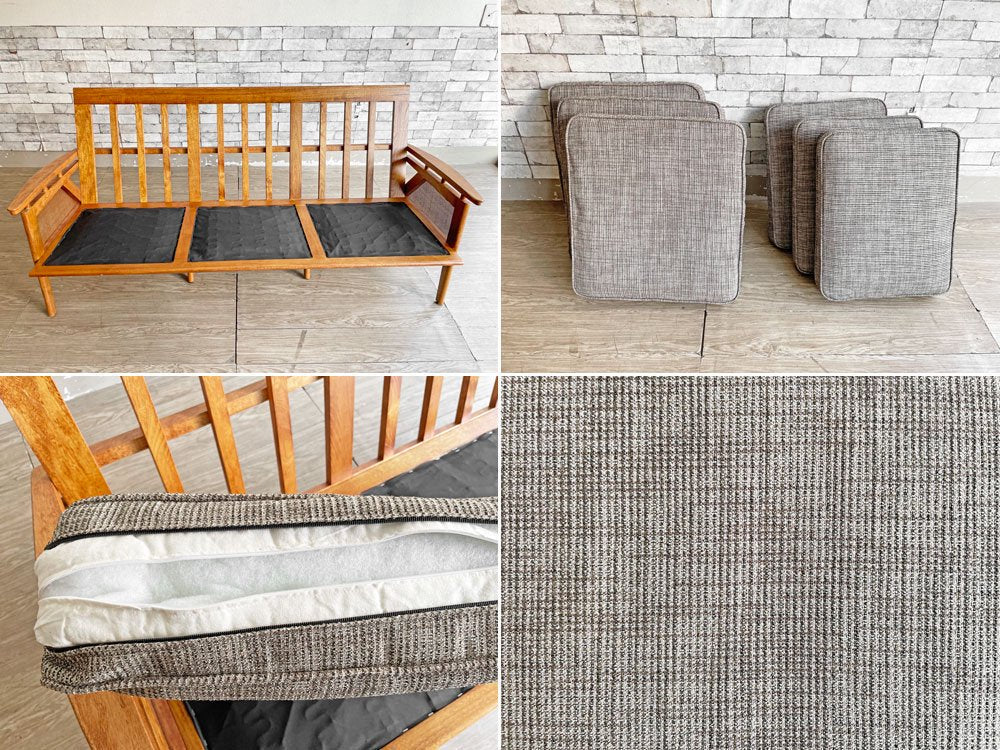 アクメファニチャー ACME Furniture ウィッカー WICKER SOFA 3P ハックベリー ラタン ファブリック 西海岸スタイル 定価¥198,770- 未使用品 ●