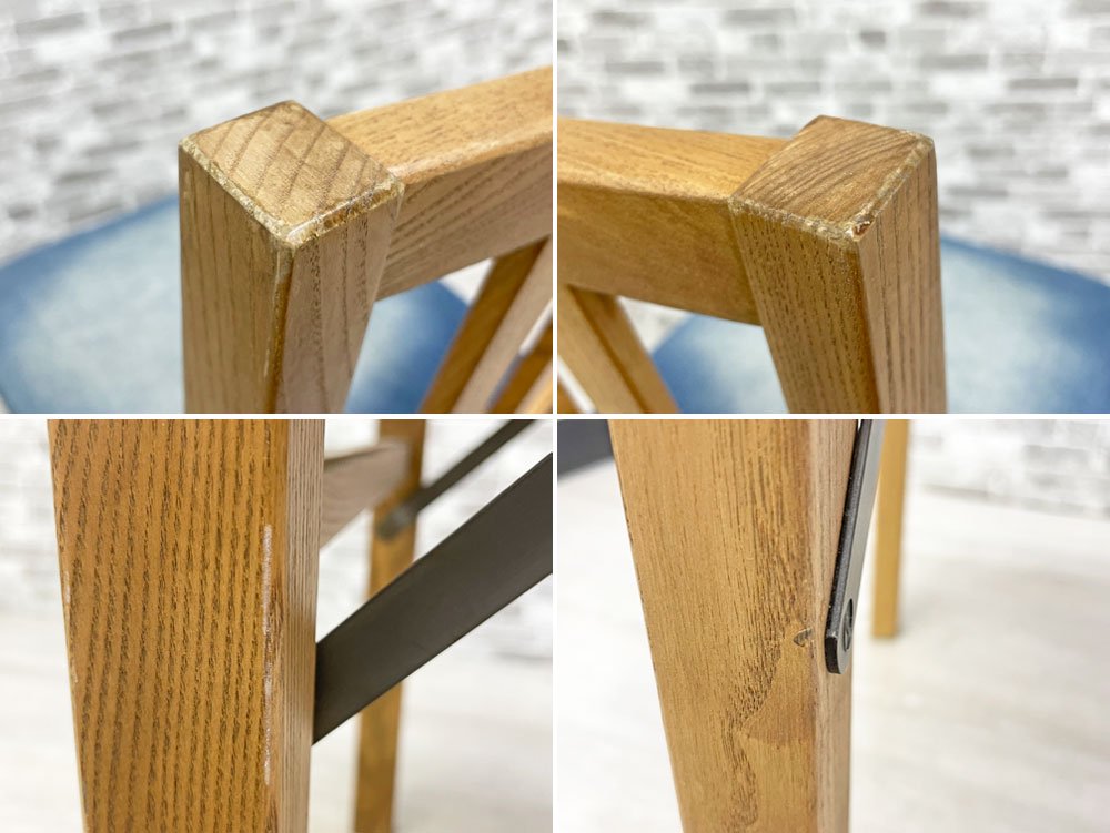 ジャーナルスタンダードファニチャー journal standard Furniture ハーレムチェア HARLEM CHAIR ダイニングチェア アッシュ材 デニム生地 定価¥28,600- ●