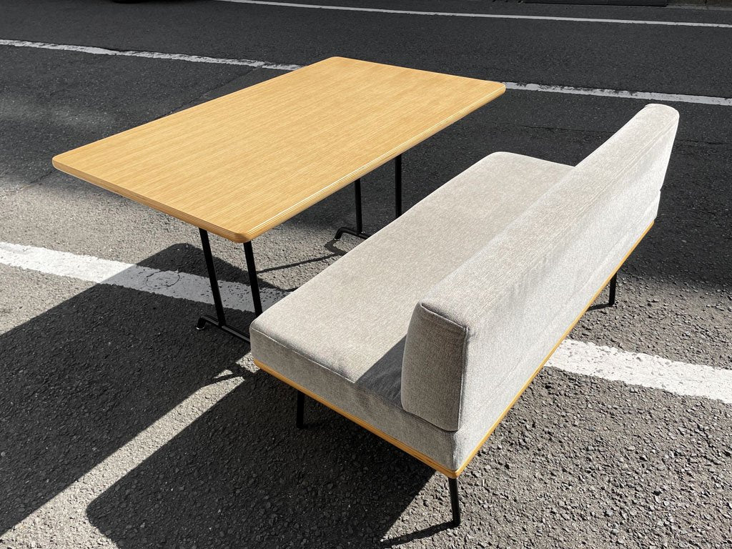 ウニコ unico ファニート FUNEAT ダイニングテーブル リビングテーブル W120 オーク材×スチール カフェスタイル 定価69,300円 ◇