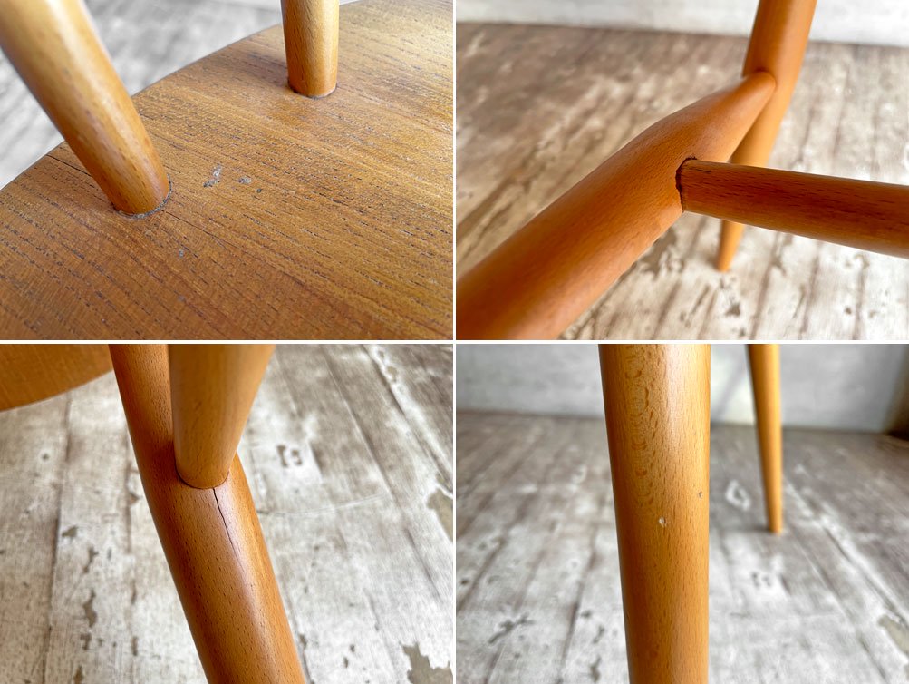 アーコール Ercol クエーカーチェア ダイニングチェア エルム×ビーチ材 ナチュラル UKビンテージ 英国家具 ♪