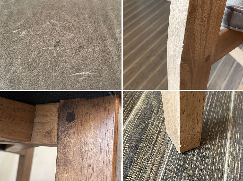 ジャーナルスタンダードファニチャー j.s.F シノン CHINON CHAIR Leather ダイニングチェア ラバーウッド材 レザー ライトブラウン 定価¥29,700- 廃番仕様 A ◎