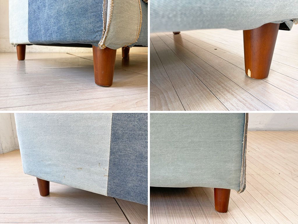 ビメイクス BIMAKES カリフォルニア50's ソファ 3人掛け 3P パッチワークデニム CALIFORNIA50's SOFA Patchwork-DENIM 定価 ¥148,500- ★