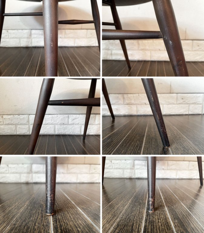 アーコール Ercol ドロップリーフ コーヒーテーブル サイドテーブル ハーフムーンテーブル Φ61cm エルム×ビーチ材 ブラウン UKビンテージ 英国家具 ◎