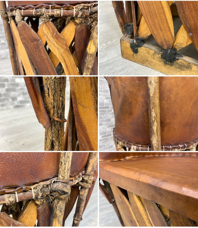 エキパレスチェア Equipales Chair エキパルチェア 本革 アームチェア アンティーク 民藝 ハンドクラフト メキシコ ●