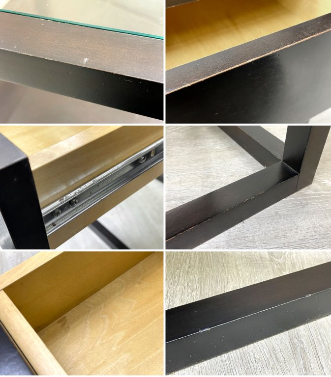 タイムアンドスタイル TIME&STYLE ロイド LLOYD コンソールテーブル ガラス天板 3ドロワー モダンデザイン ●