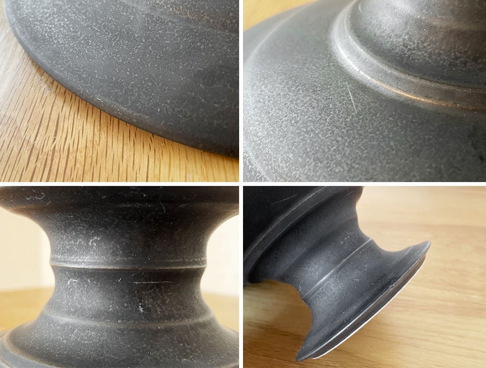 東一仁 Kazuhito Azuma ブラックコンポート 脚付皿 高台 黒釉 Φ21cm 京都 現代作家 ◎