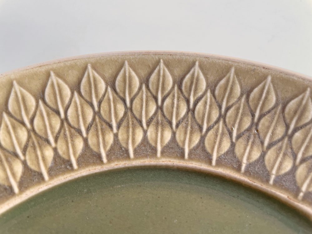 ニッセン NISSEN レリーフ Relief ディナープレート センターグリーン ラウンド 21cm イェンス・クイストゴー Jens.H.Quistgaard ♪