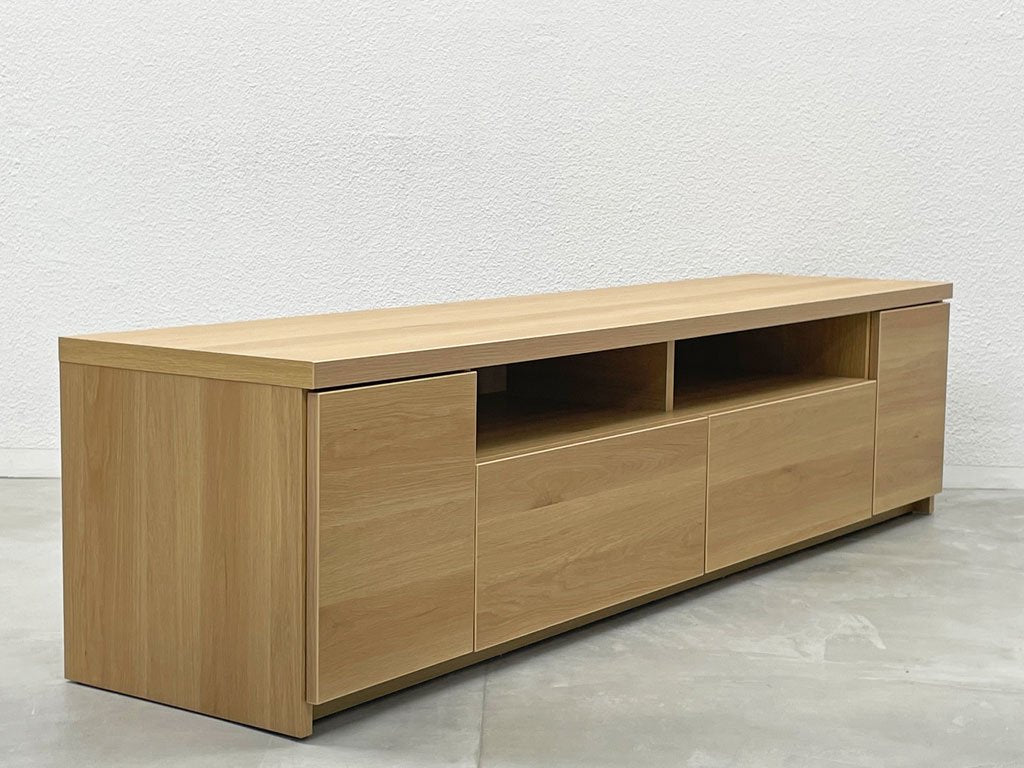 大川家具 ララ AVボード テレビボード 177cm ローボード ナチュラルカラー シンプルデザイン 日本製 美品 コードホール3カ所有 〓