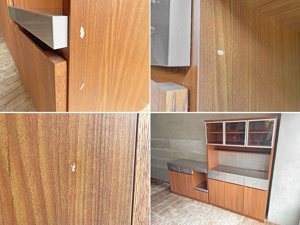 ウニコ unico ストラーダ STRADA キッチンカウンター ステンレス × アッシュウッド 幅120cm スタイリッシュモダン 廃盤 ♪