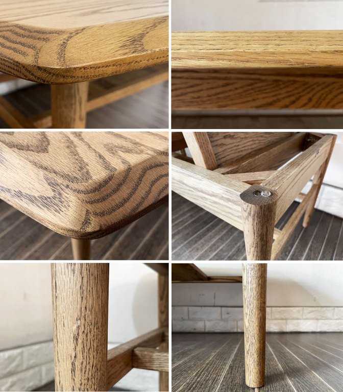 モモナチュラル Momo Natural リバーゲート RIVERGATE ローテーブル FD LOW TABLE エレベーターテーブル リフトアップ 昇降式 オーク材 W130cm 廃番サイズ ◎