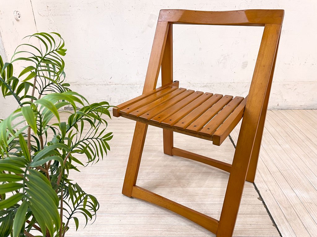 イタリアンビンテージ Italian Vintage トリエステ Trieste フォールディングチェア ビーチ材 Aldo Jacober デザイン ★