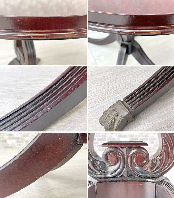 英国 ビンテージ UK vintage ビクトリアン様式 サイドテーブル lyre base マホガニー材 イギリス ●
