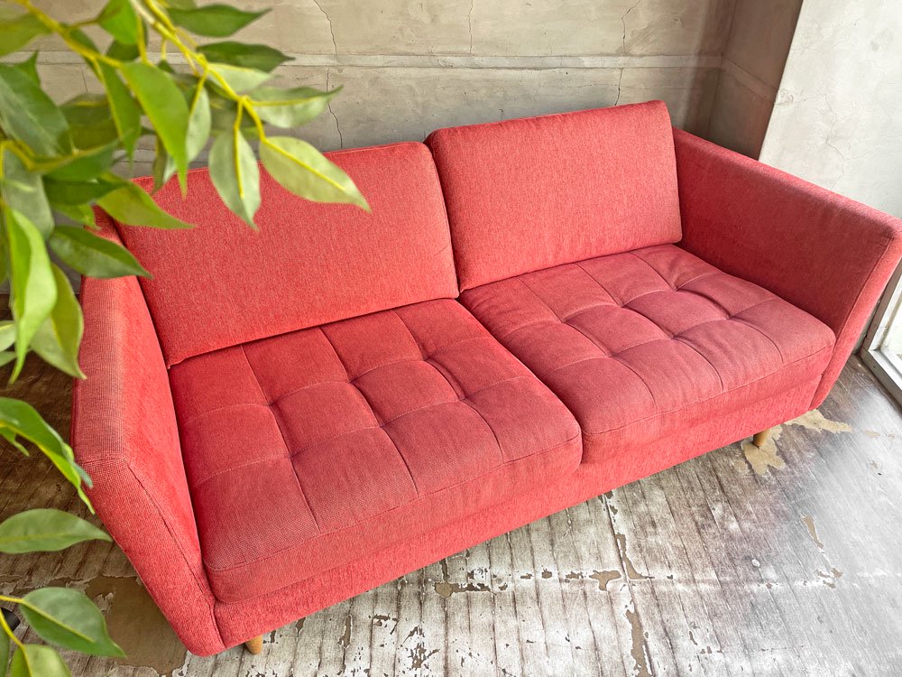 ボーコンセプト Bo Concept オオサカ OSAKA 二人掛け 2P ソファ ファブリック レッド モダン デンマーク 定価20万円以上 ♪