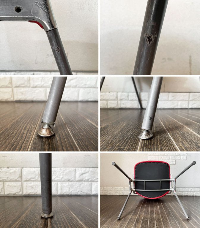 カステリ CASTELLI スタッキングチェア DSC 106 レッド ダイニングチェア ミーティングチェア ジャンカルロ・ピレッティ イタリア ビンテージ A ◎