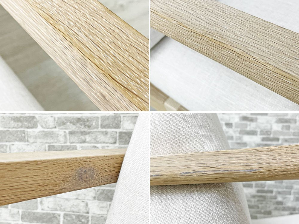 リッツウェル Ritzwell ブラヴァ BLAVA イージーチェア ラウンジチェア 1Pソファ オーク無垢材 オイルフィニッシュ ホワイト 布張り 定価¥194,700-から 美品 ●