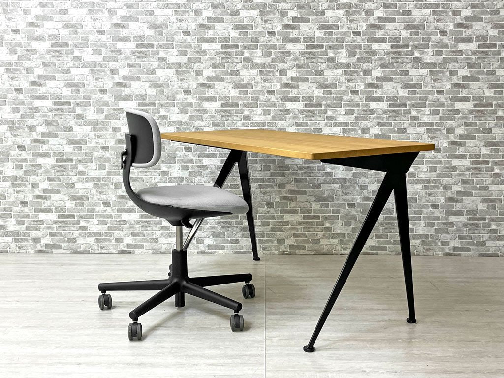 ヴィトラ Vitra コンパス ディレクション Compas Direction ワーク デスク ジャン・プルーヴェ オーク材 ディープブラック 定価\356,400- ●