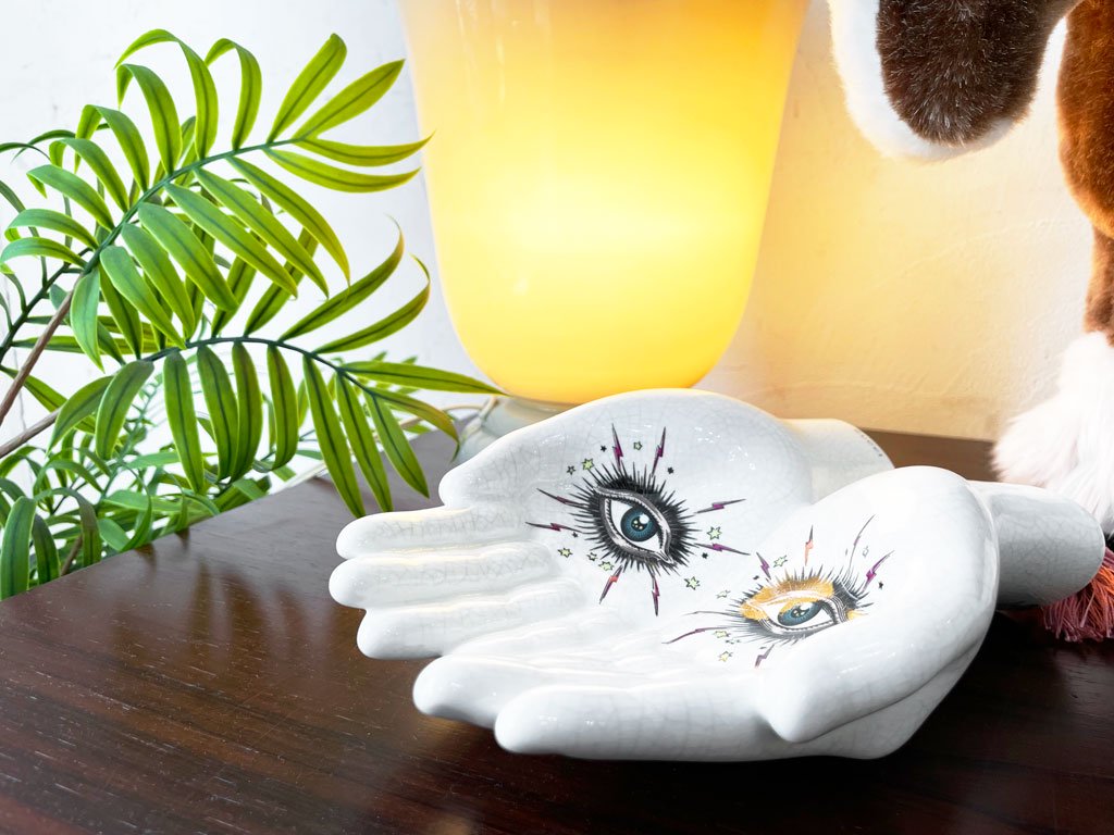 グッチ GUCCI グッチ デコール GUCCI DECOR スターアイ プリント ハンドトレイ 磁器 リチャードジノリ RICHARD-GINORI イタリア製 2019年 廃番 美品 ★