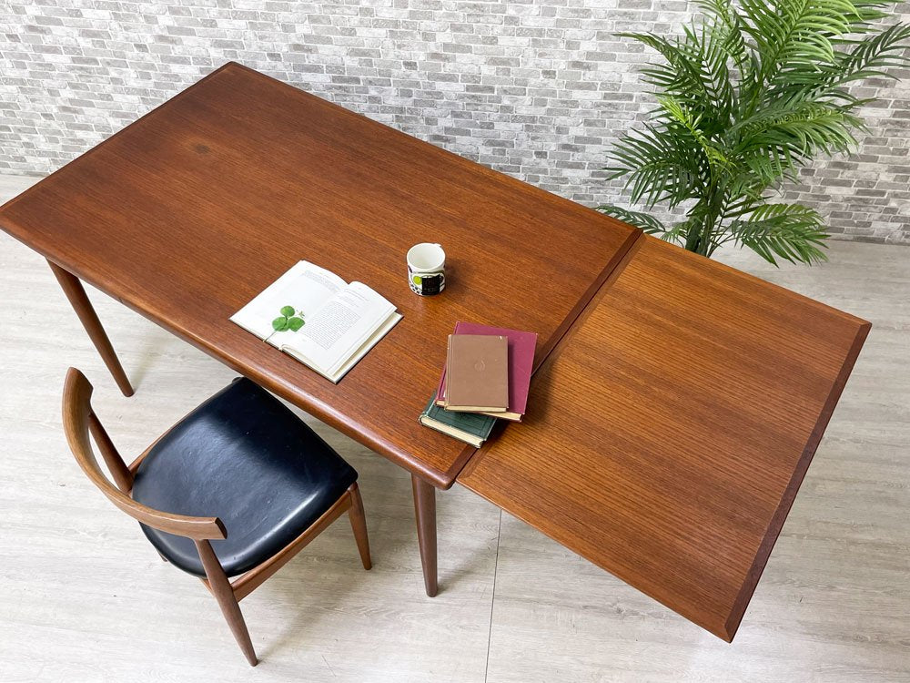 スコビー Skovby チーク材 エクステンション ダイニングテーブル ドローリーフ 伸長式 W140-195-250cm 北欧 デンマークビンテージ ハルタ購入 ●